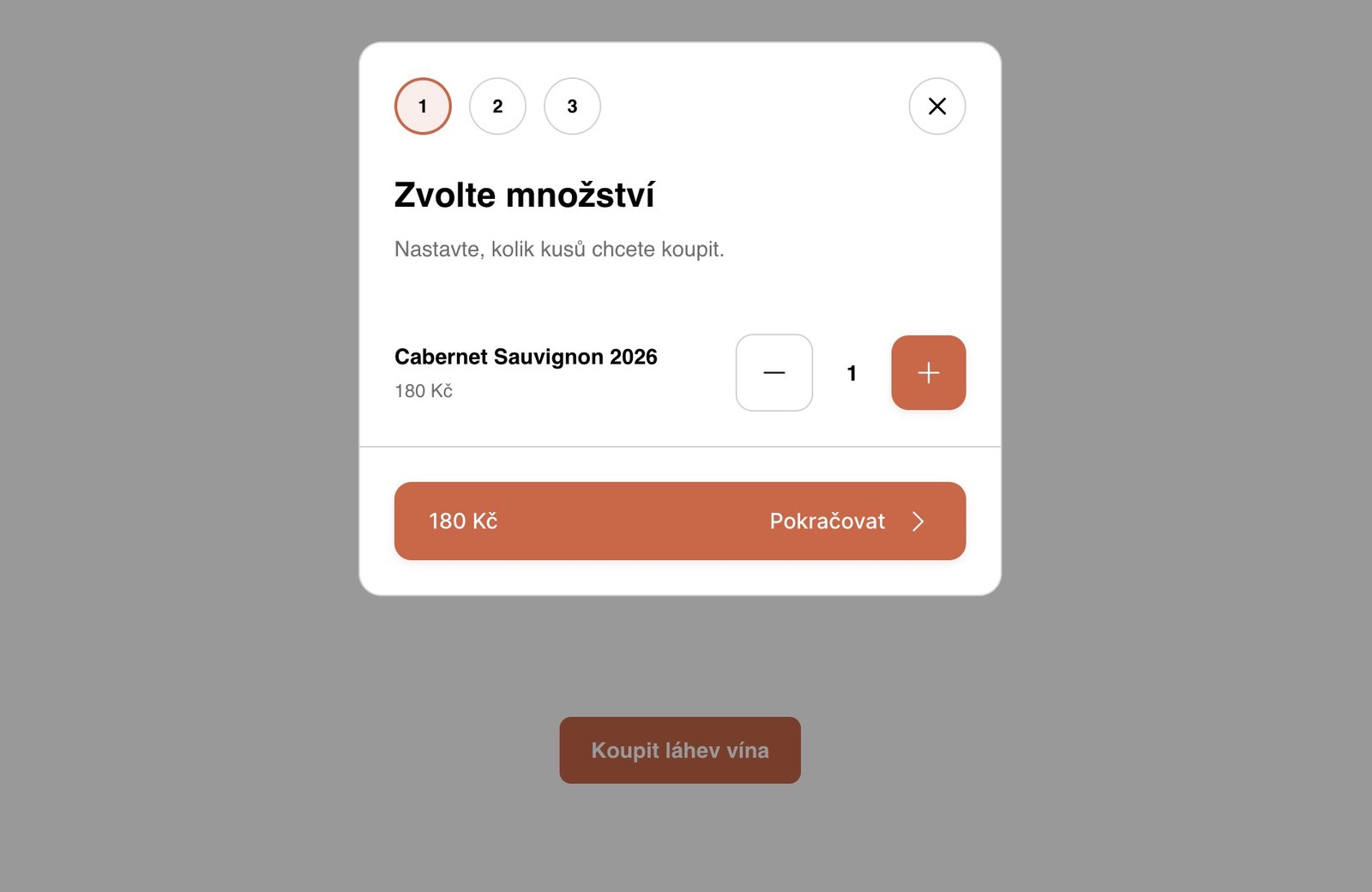 Produkty a dárkové vouchery v Cabintale s tlačítkem Checkout